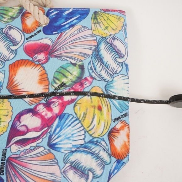 Shoreline‎ Blue with Seashell Pattern Summer Tote Bag with Rope Handle - Picture 13 of 14